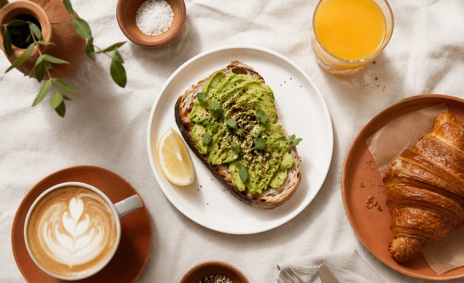 Brunch asztal az Uni-ban frissen sütekkel